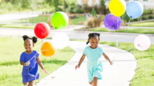 Children with Balloons at Sienna in Missouri City, Texas