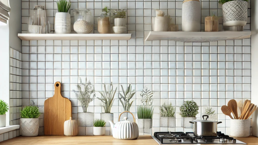 DIY peel and stick backsplash