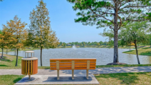 Scenic Lakefront Park at Southern Trails West in Pearland Texas