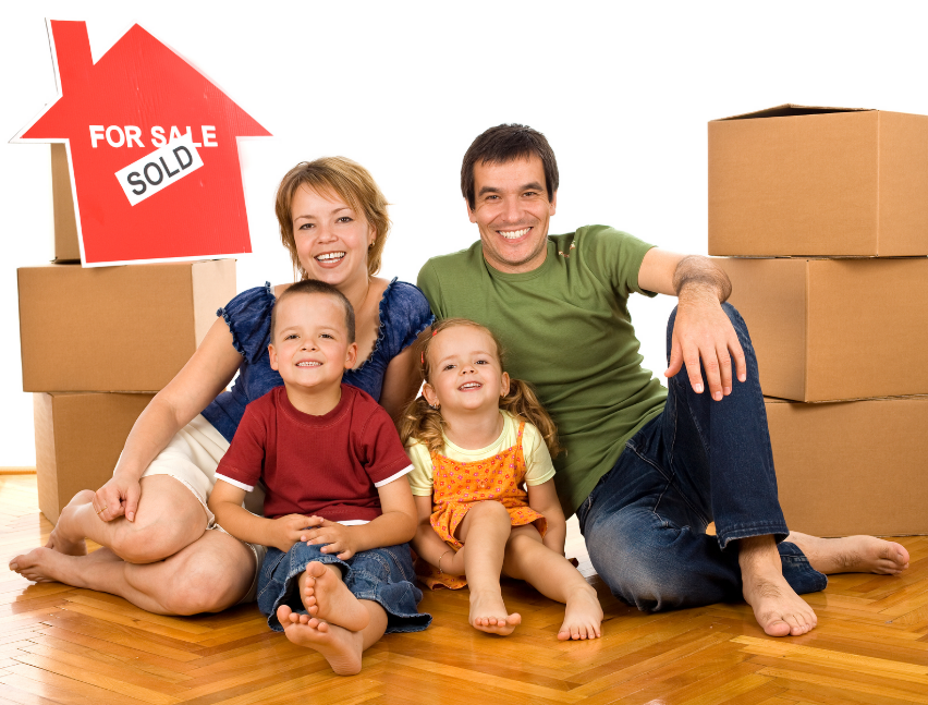 a happy family sold their home
