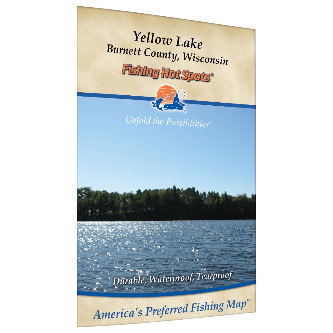 Yellow Lake, County, Wisconsin fishing map