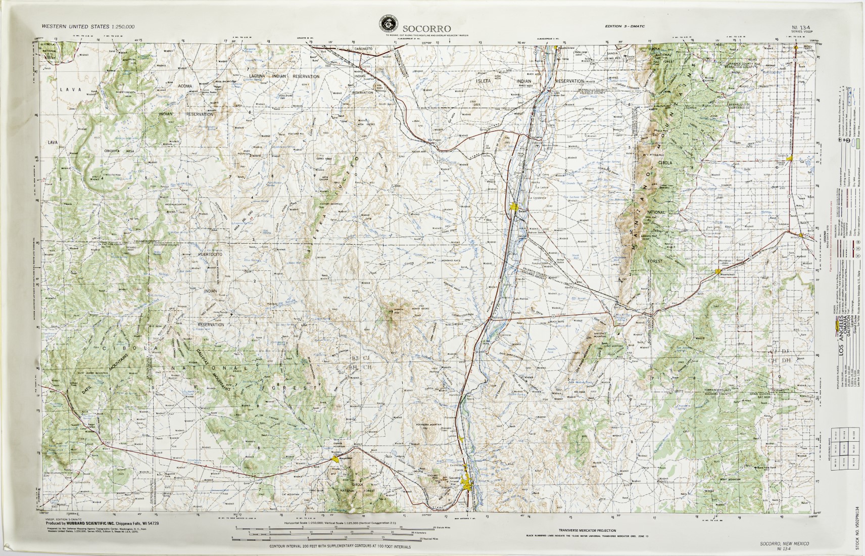 Socorro, New Mexico (NI 134) Relief Map