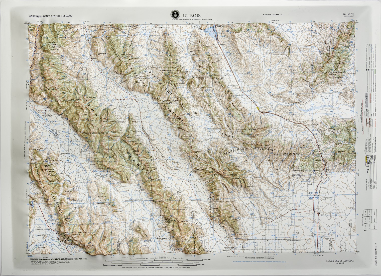 Dubois, Idaho (NL 1210) Relief Map