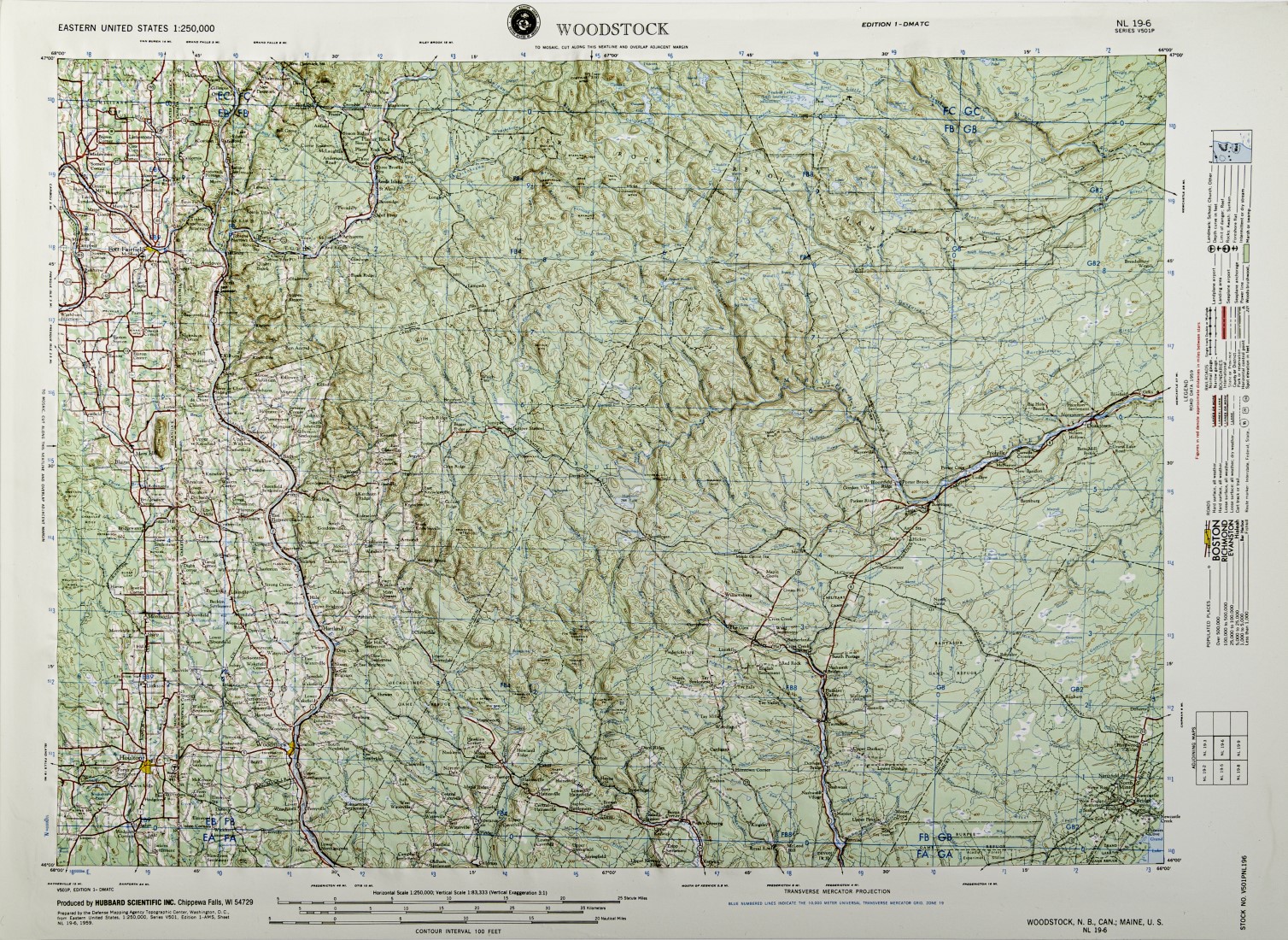 Woodstock (off the coast of Maine) (NL 196) Relief Map