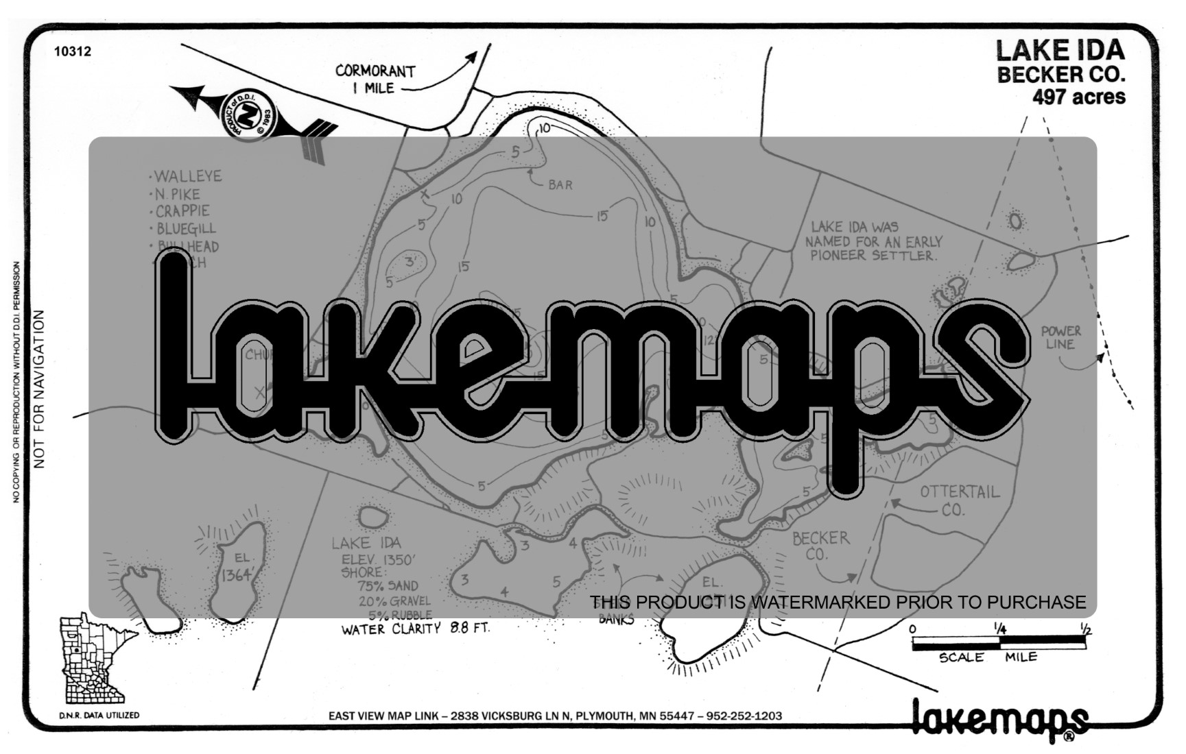 Becker County, MN IDA Lakemap 10312