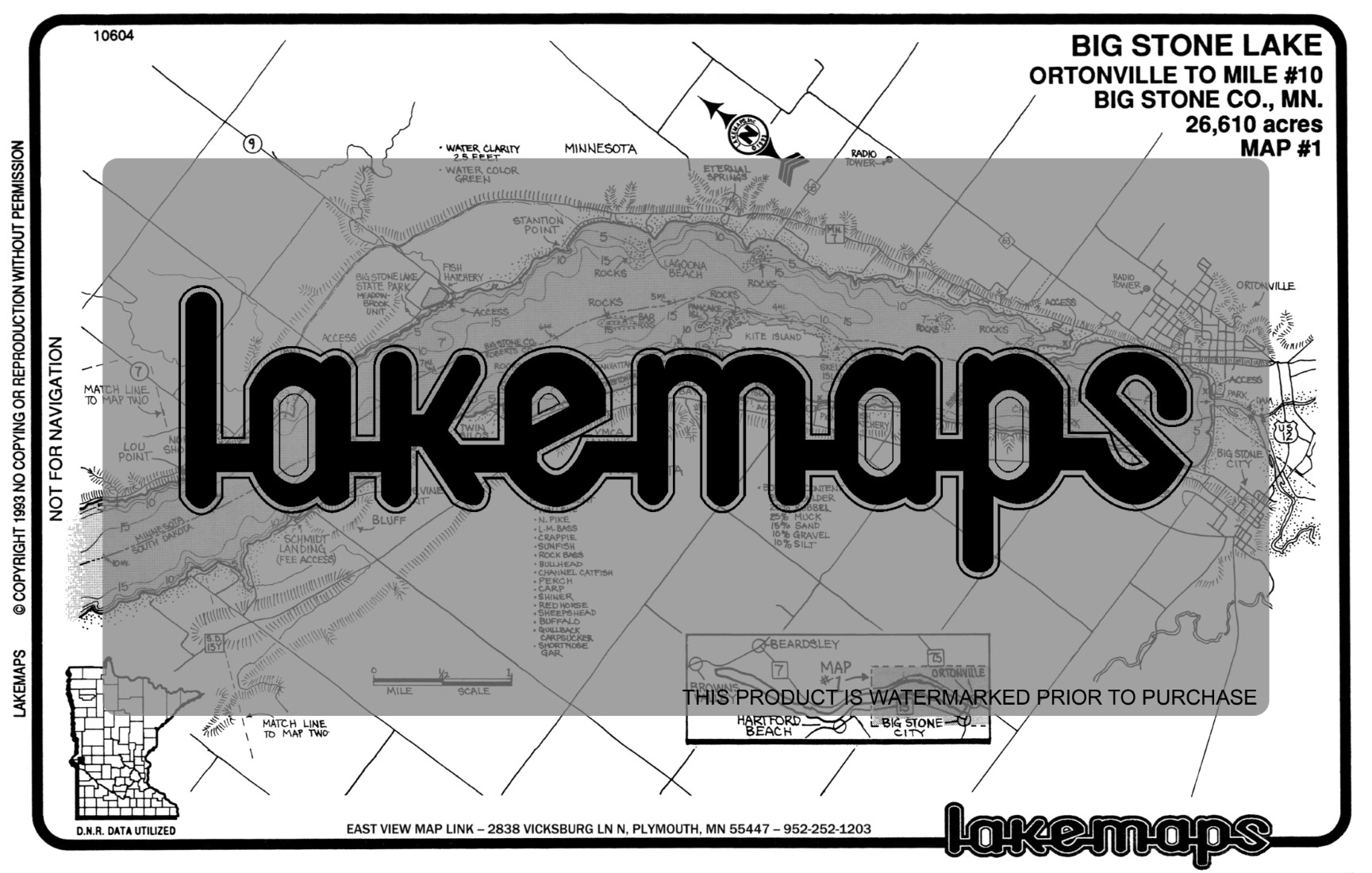 Big Stone County, MN Big Stone Lake MAP PACK Lakemap 10603