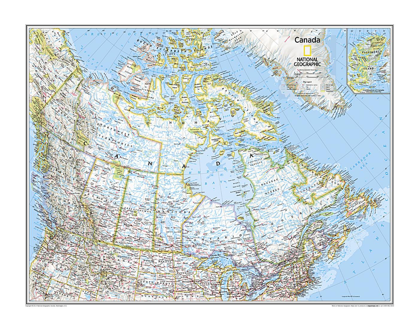 Canada Political - Map from National Geographic Atlas of the World 10th ...