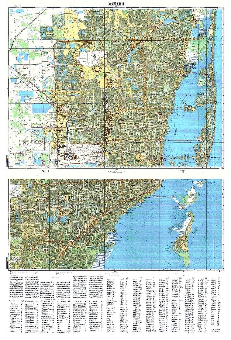 Miami, Florida, Cold War Map, Set of 2 Maps