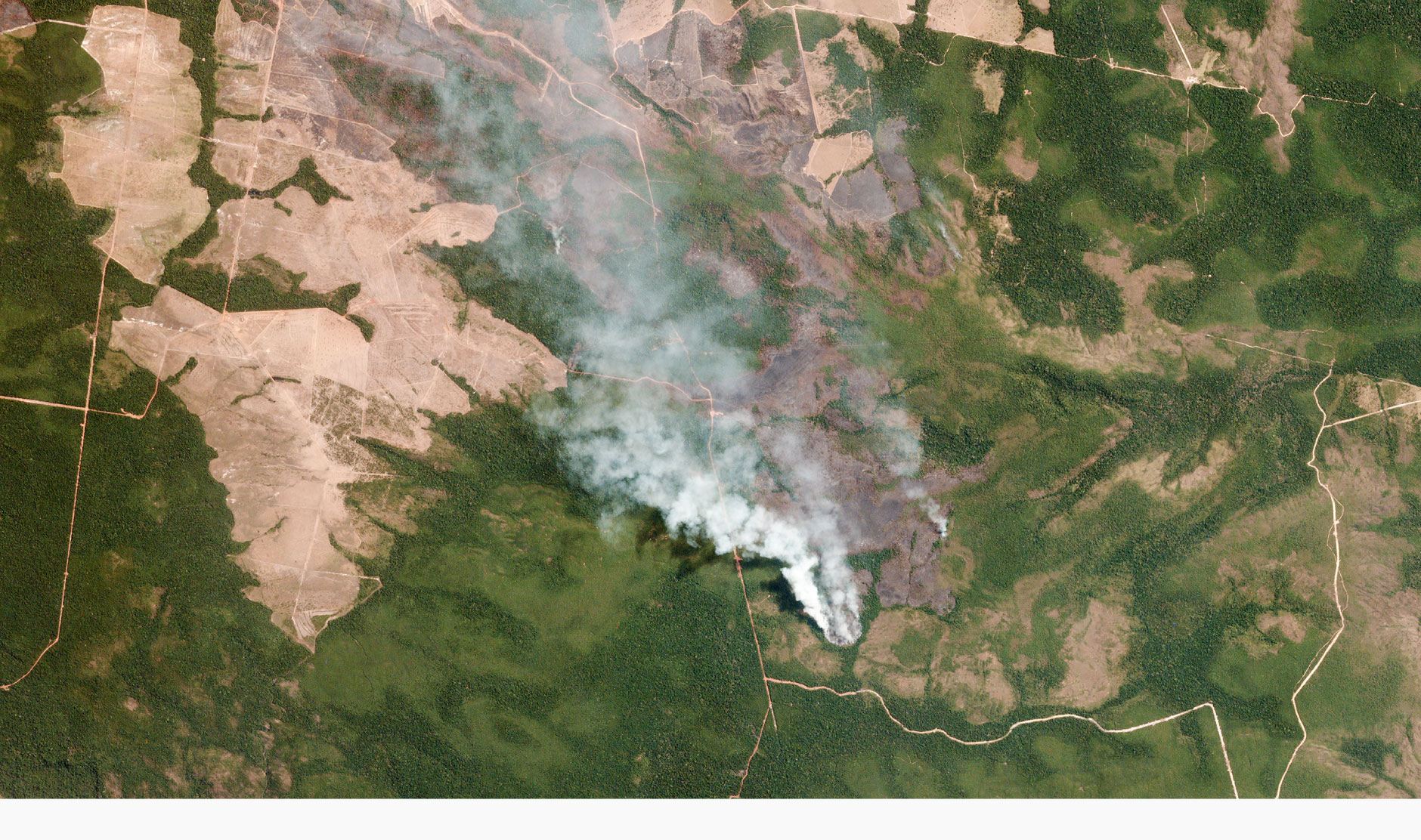 NASA photo of the Amazon forest fires from space