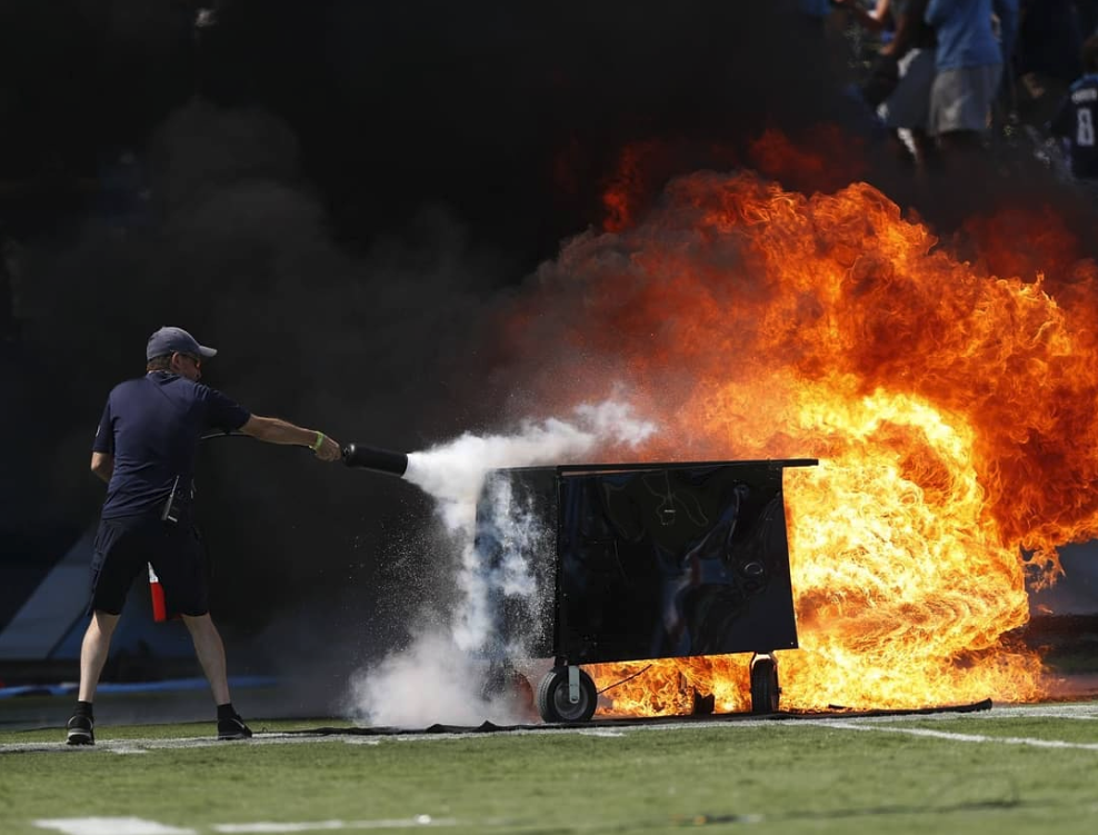 Speaker catches fire at Nissan Stadium before the Titans faced the Colts
