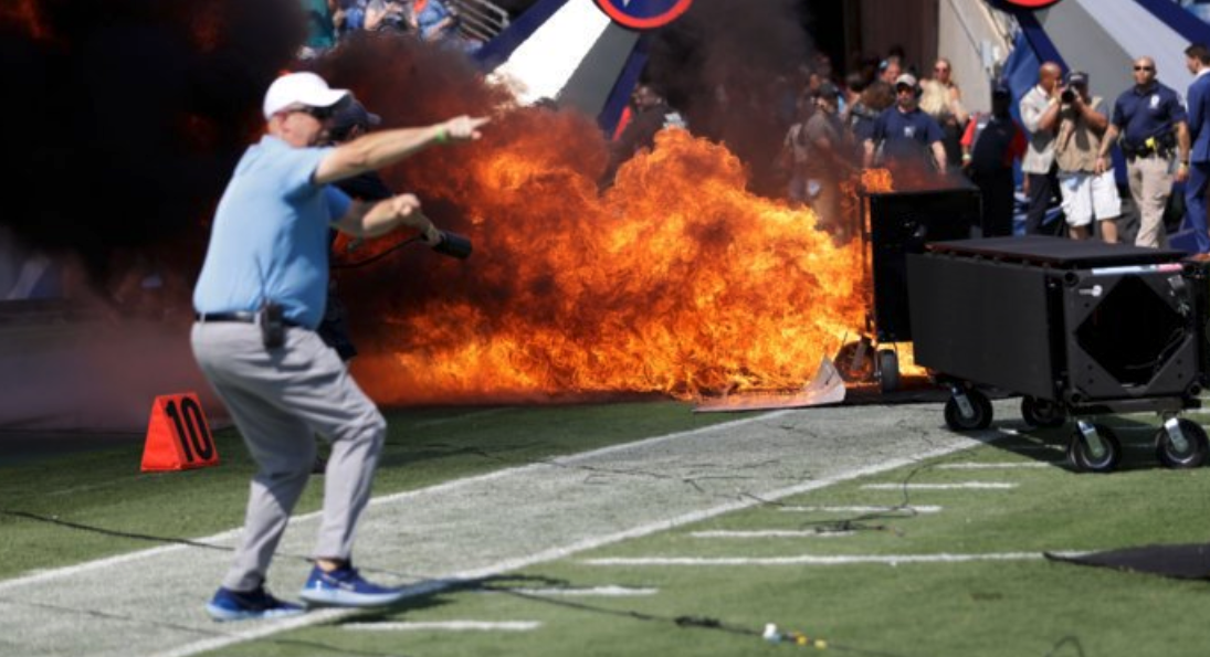 Speaker catches fire at Nissan Stadium before the Titans faced the Colts