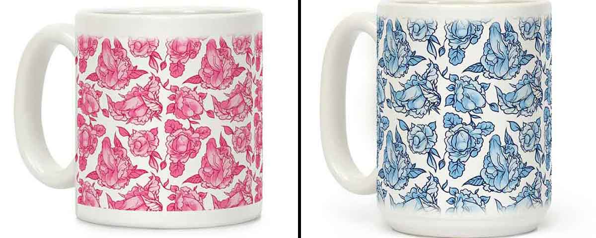 floral penis mug