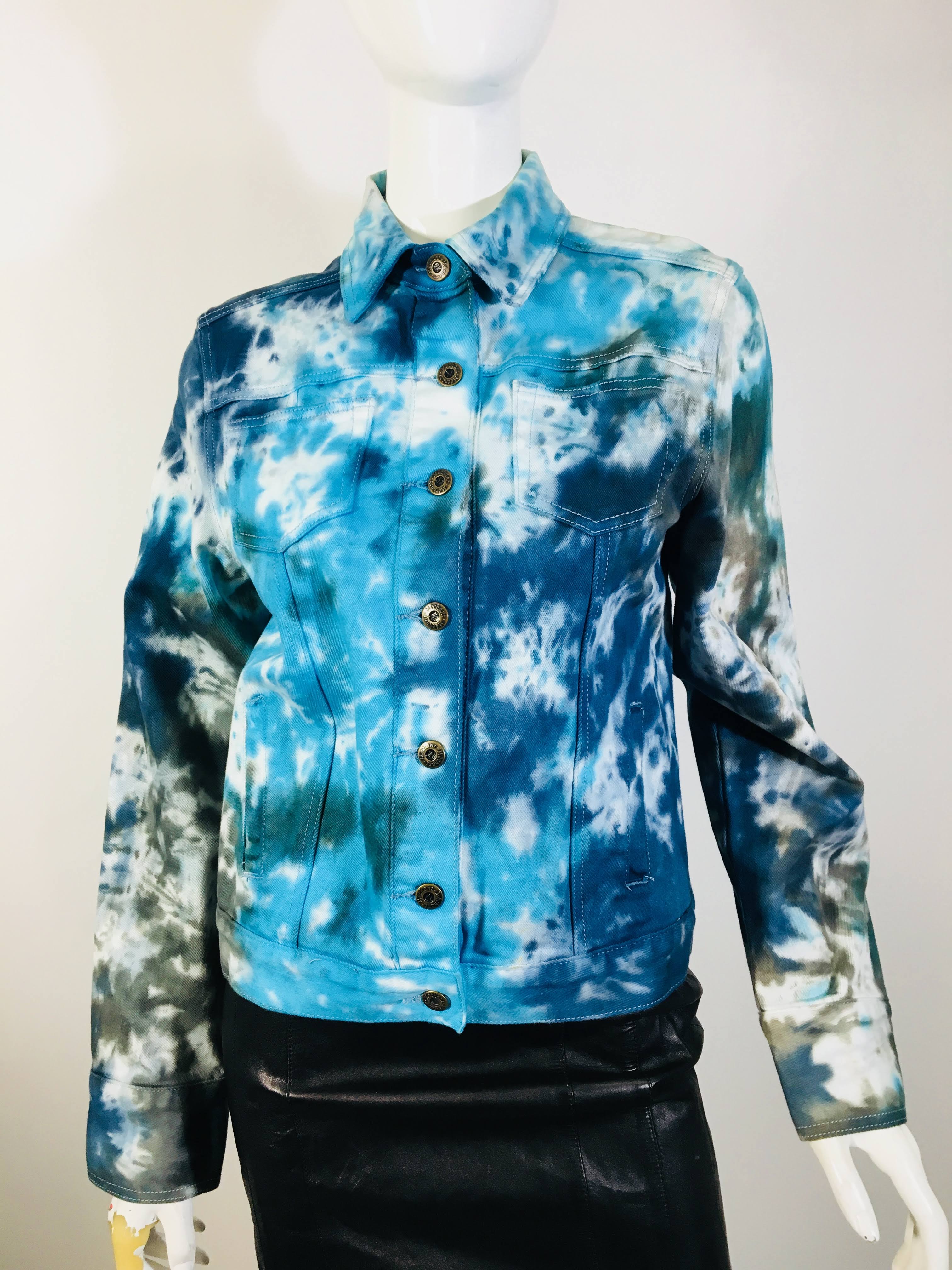 tie dye denim jacket womens