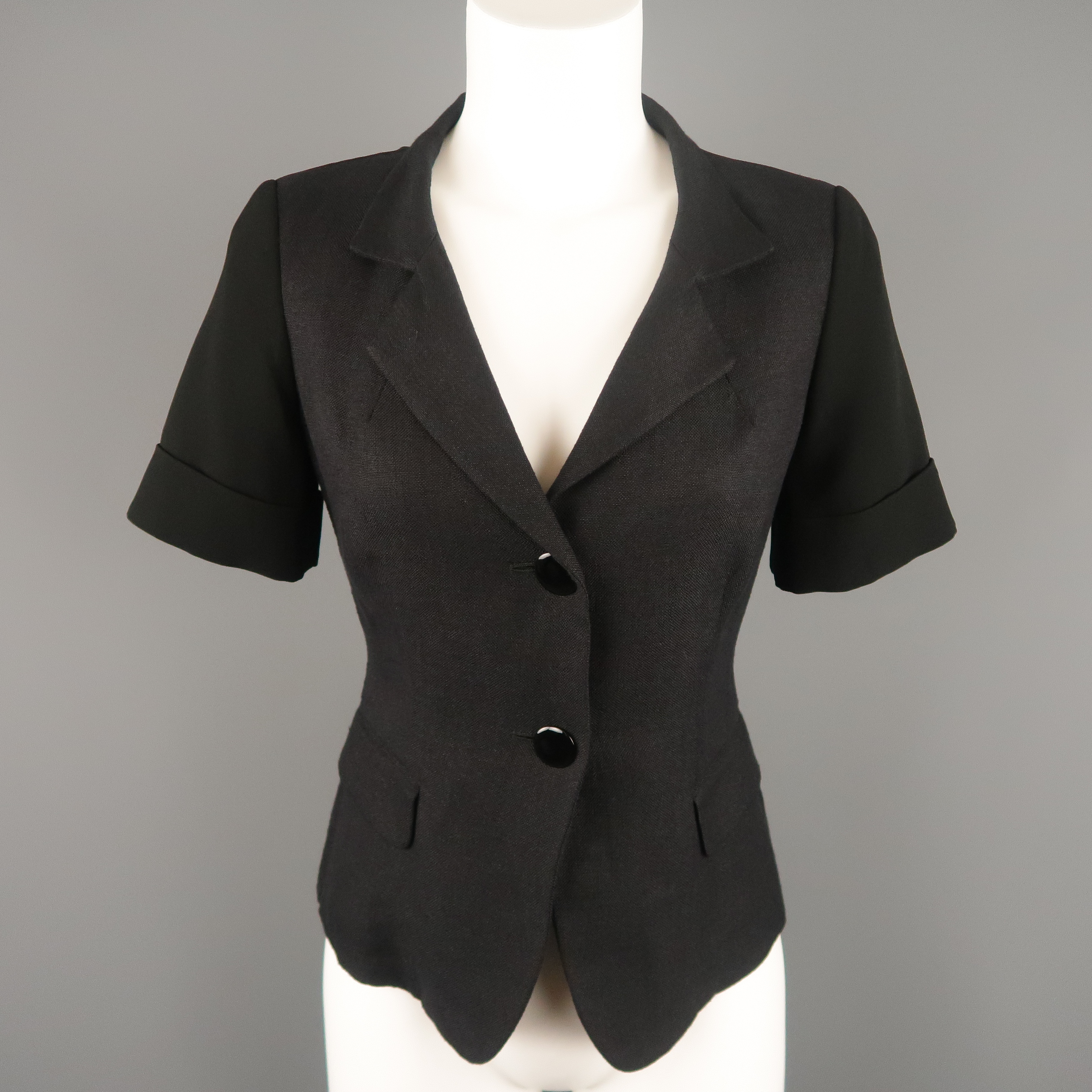 short black linen jacket