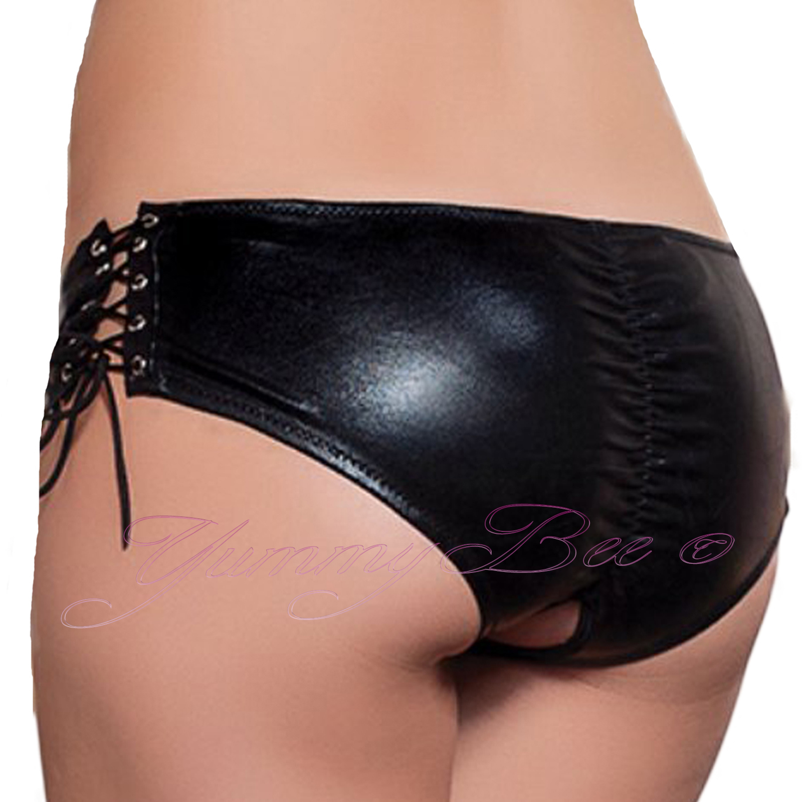 black leather panties