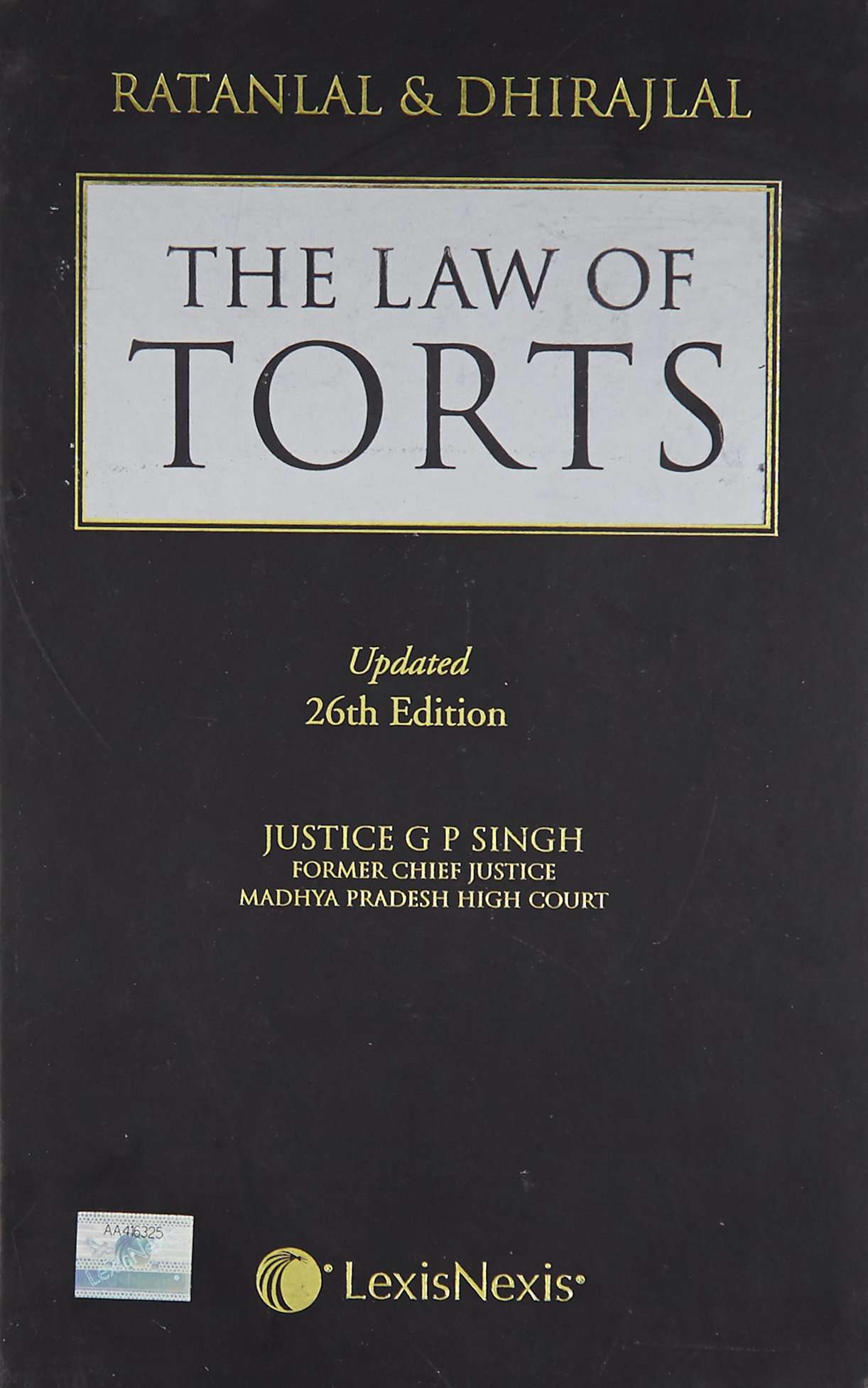 Ratanlal and Dhirajlal The Law of Torts Updated 26th Ed EBC store