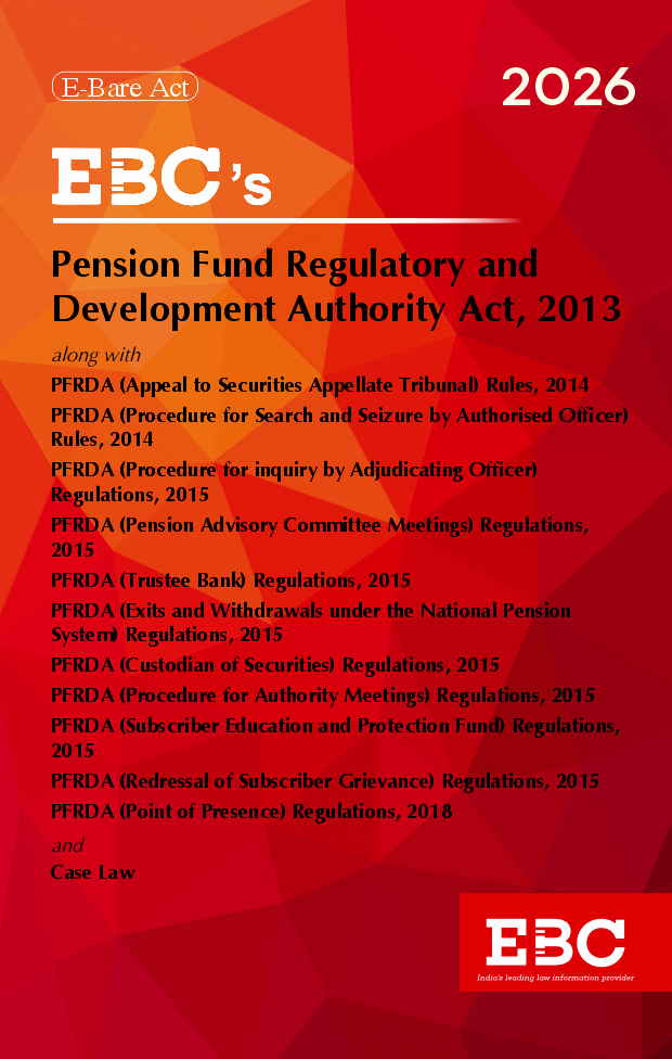 Pension Fund Regulatory And Development Authority Act 2013 Bare Act (Print/eBook)
