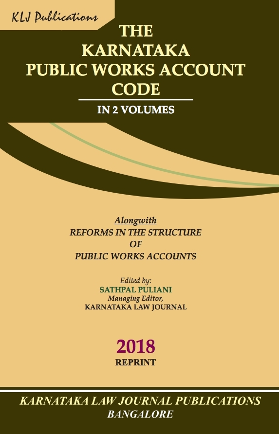 The Karnataka Public Works Account Code (In 2 Volumes) EBC store