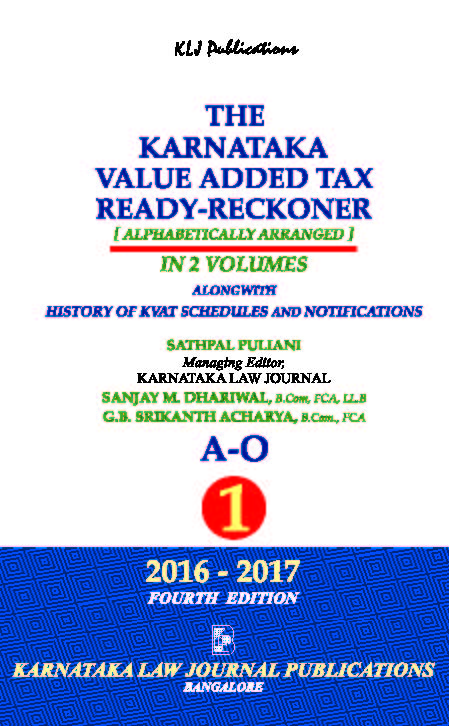 The Karnataka Value Added Tax Ready Reckoner (In 2 Volumes)