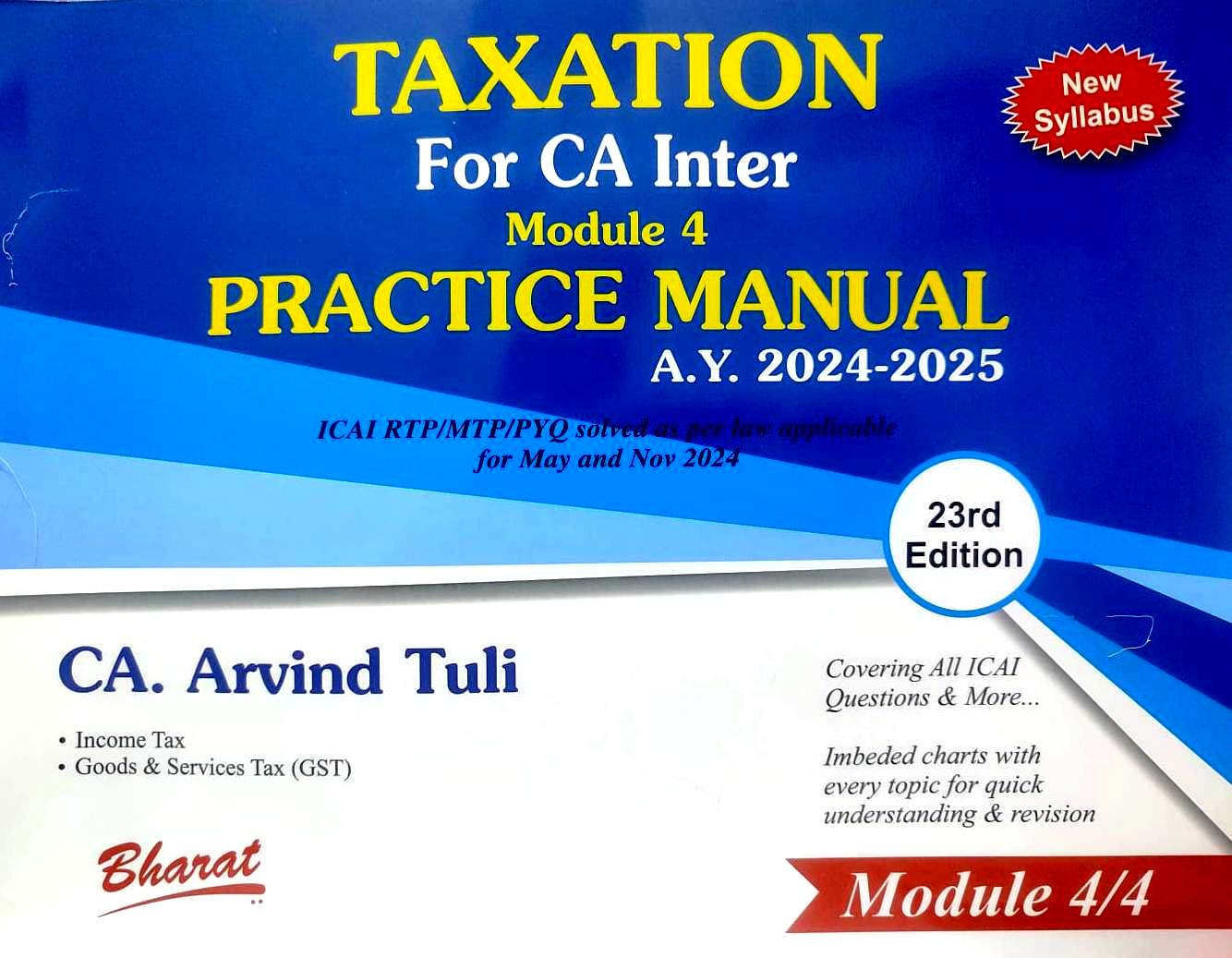TAXATION For CA Inter Module 4 PRACTICE MANUAL