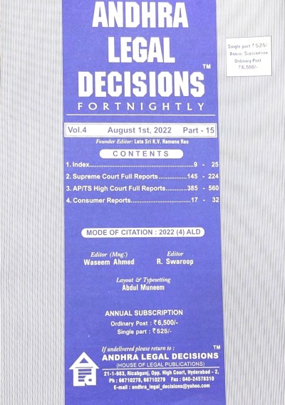 Andhra Legal Decisions (Civil) (Fortnightly) ALD (Civil) 2025 Annual  Subscription EBC Webstore