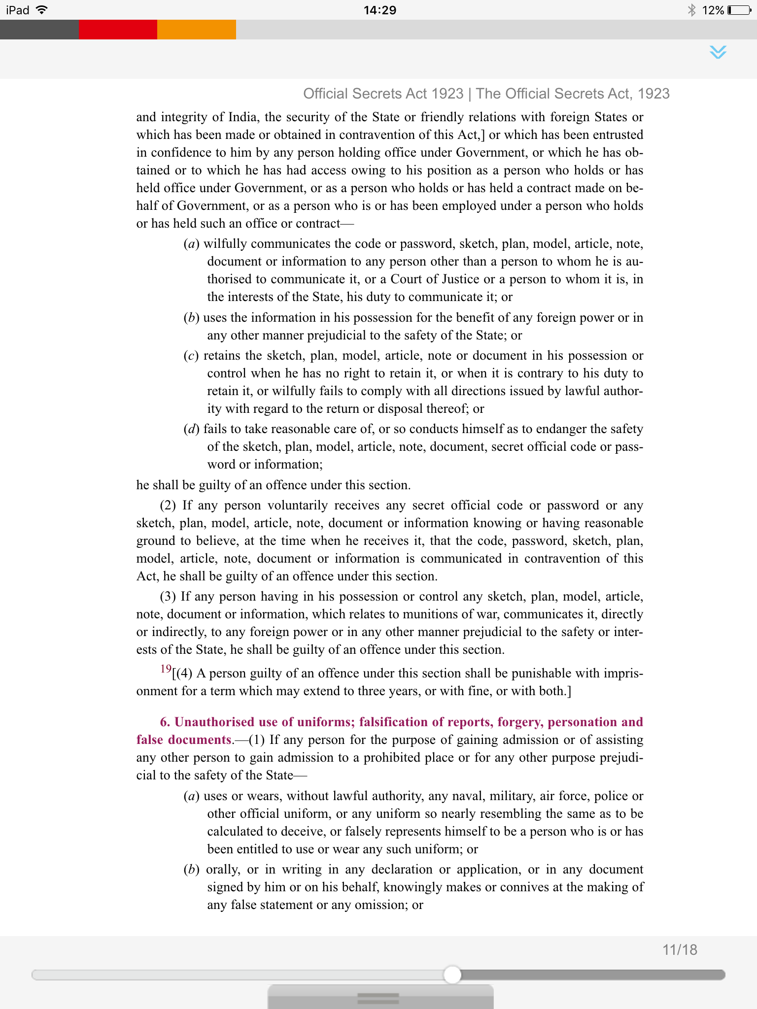 Official Secrets Act, 1923 EBC store