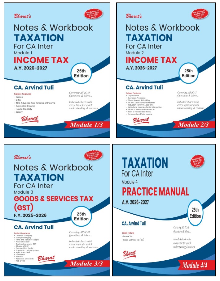 Taxation For CA Inter - 4 Modules Set