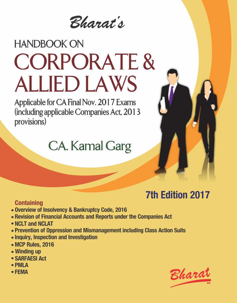 Handbook on CORPORATE & ALLIED LAWS (Applicable for CA Final May 2017 Exams)