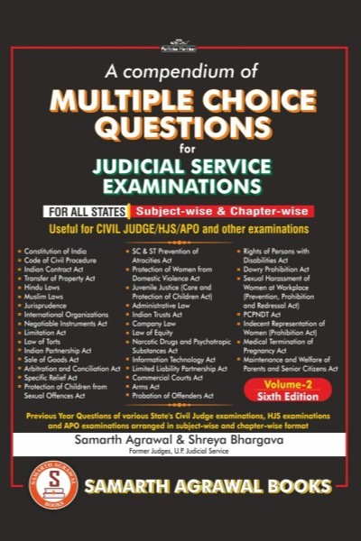 A Compendium of Multiple Choice Questions for Judicial Service Examinations for All States (Volume 2) | For Civil Judge/HJS/APO and Other Examinations