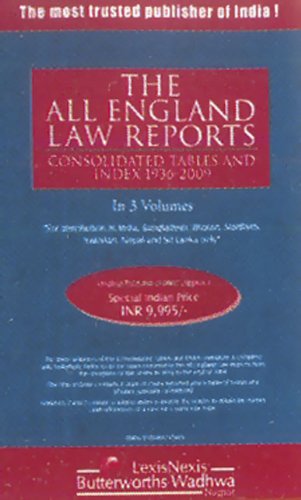 The All England Law Reports - Consolidated Tables and Index (1936-2009) in 3 Vols (HB)