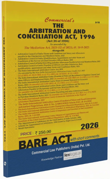 Arbitration and Conciliation Act, 1996 As Amended by Mediation Act, 2023
