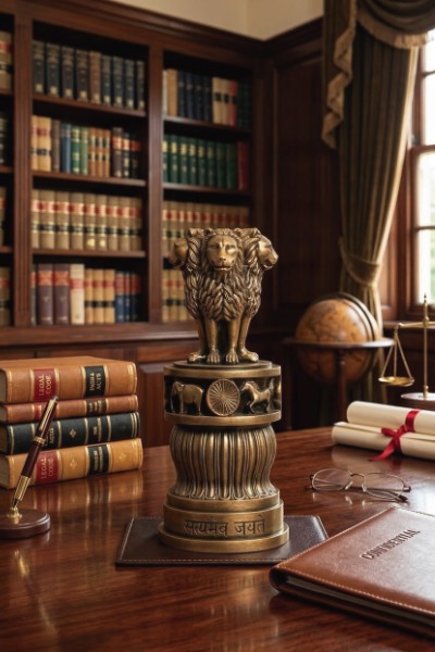 Ashoka - Lion Capital Sculpture (Antique Bronze) 