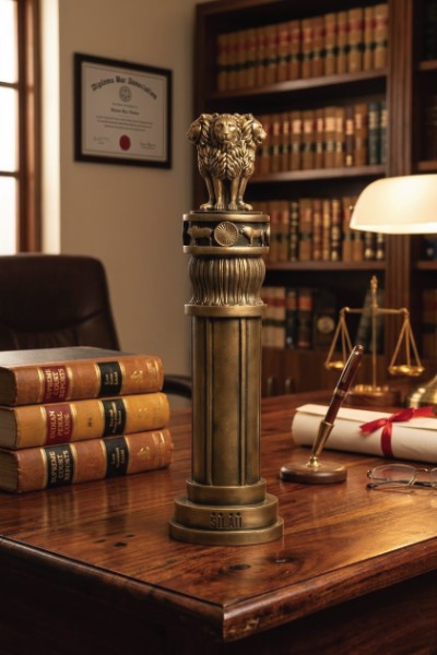 Ashoka Pillar Sculpture (Antique Bronze) 