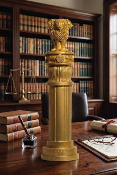 Ashoka Pillar Sculpture (Gold)