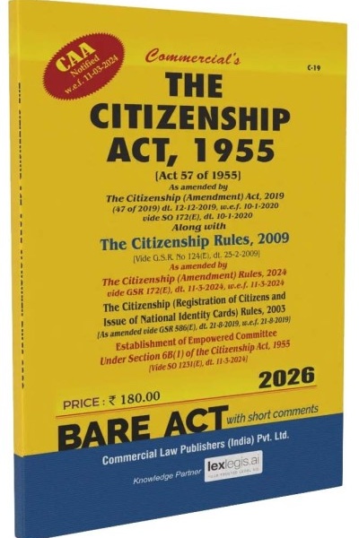 Citizenship Act, 1955 | As amended by The Citizenship (Amendment) Act, 2019 | Along With Citizenship Rules, 2009