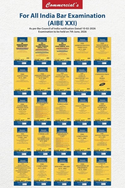 All India Bar Examination Bare Acts Without Notes and Comments | AIBE Bare Acts Combo Set of 25 Books | Covering Old and New Criminal Laws