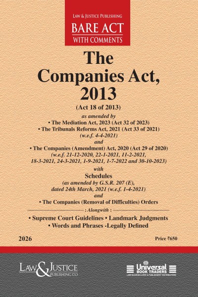 Companies Act, 2013 (as amended by Act 32 of 2023) with Schedules and Orders