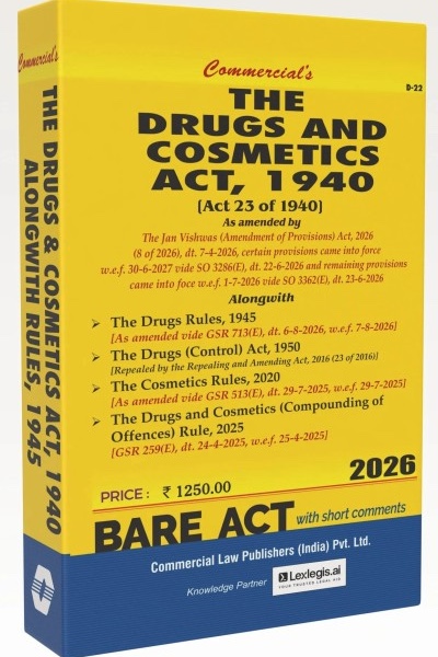 Drugs and Cosmetics Act, 1940 | Along with Drugs Rules, 1945, Drugs (Control) Act, 1950, Cosmetics Rules, 2020 and Drugs and Cosmetics (Compounding of Offences Rule) 2025