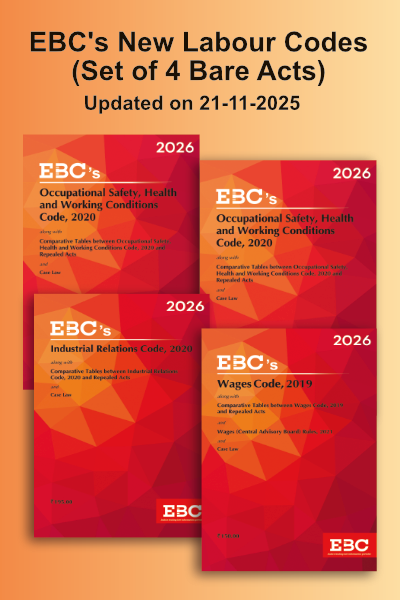 EBC's New Labour Codes | Set of 4 Bare Acts | Updated on 21-11-2025 | With Notifications on Date of Enforcement