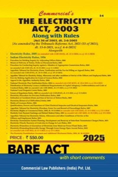Electricity Act, 2003 along with Electricity Rules and allied Regulations
