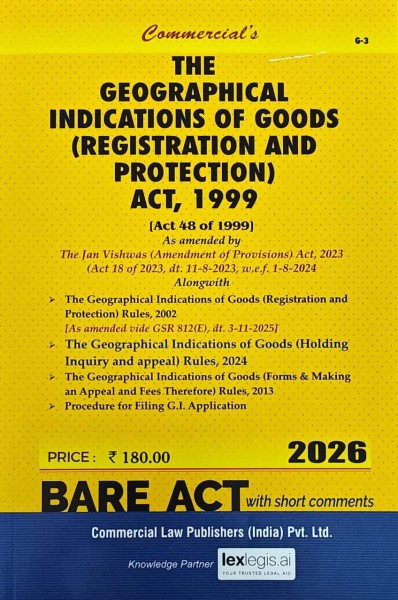 Geographical Indications of Goods (R&P) Act, 1999 [As amended by the Tribunals Reforms Act, 2021