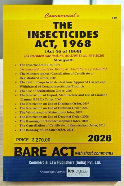 Insecticides Act, 1968 With Rules (As Amended In 2014)