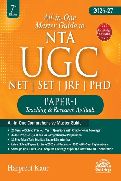 All in One Master Guide to NTA UGC NET SET JRF PHD Paper 1: Teaching & Research Aptitude | 21 Years PYQs (2004 to 2025) | 4000+ Practice Questions