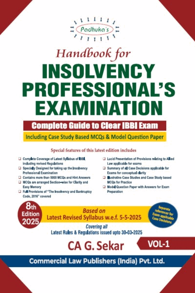 Padhuka's Handbook For Insolvency Professionals Examination (In 2 Volumes)