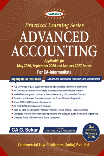 Padhuka's Practical Learning Series: Advanced Accounting | Applicable for May 2026, September 2026 and January 2027 Examination | For CA Intermediate