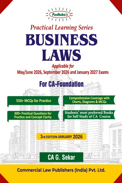 Padhuka's Practical Learning Series: Business Laws | Applicable for May/June 2026, September 2026 and January 2027 Examination | For CA Foundation