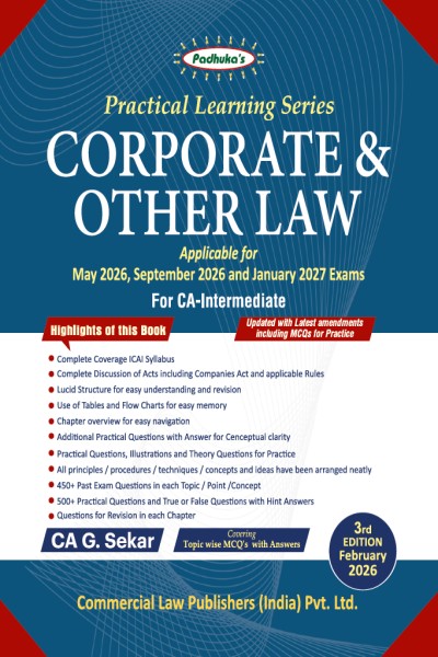 Padhuka's Practical Learning Series: Corporate & Other Law  | Applicable for May 2026, September 2026 and January 2027 Examination | For CA Intermediate