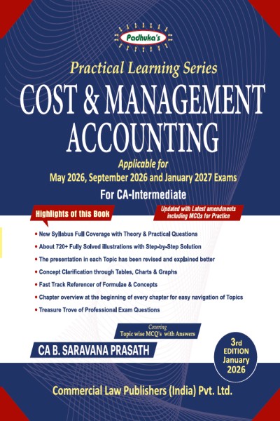 Padhuka's Practical Learning Series: Cost & Management Accounting | Applicable for May 2026, September 2026 and January 2027 Examination | For CA Intermediate