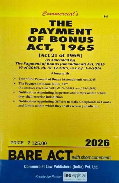 Payment of Bonus Act, 1965 along with Rules, 1975