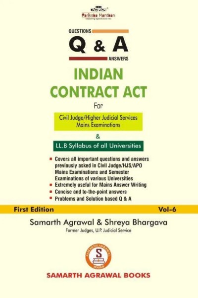 Questions & Answers | Indian Contract Act | For Civil Judge/Higher Judicial Services Mains Examinations & LL.B Syllabus of all Universities | Vol-6